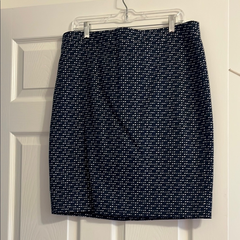 Elegant Blue and White Polka Dot Skirt
